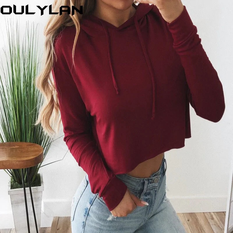 Oulylan Women's Crop Hoodie Sweatshirt – Casual Chic Redefined