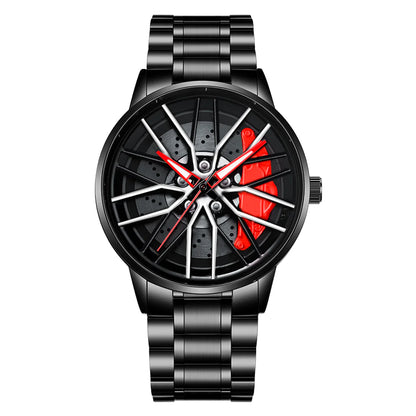 Car Wheel-Inspired Wristwatch – Sleek, Durable, and Automotive-Inspired