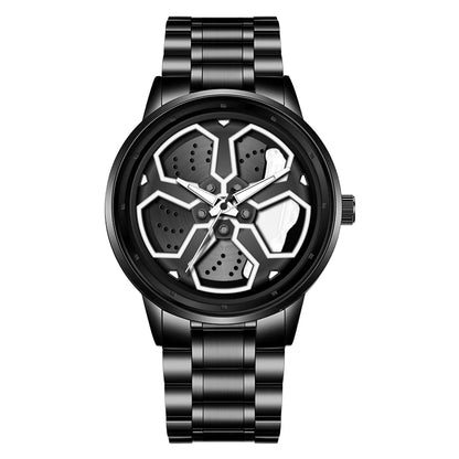 Car Wheel-Inspired Wristwatch – Sleek, Durable, and Automotive-Inspired