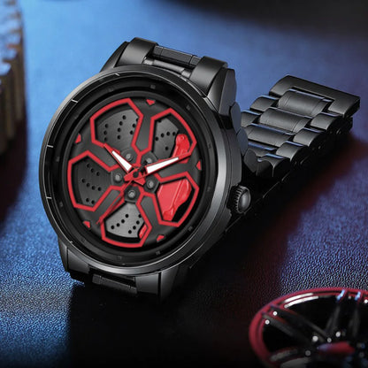 Car Wheel-Inspired Wristwatch – Sleek, Durable, and Automotive-Inspired