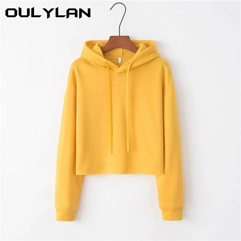 Oulylan Women's Crop Hoodie Sweatshirt – Casual Chic Redefined