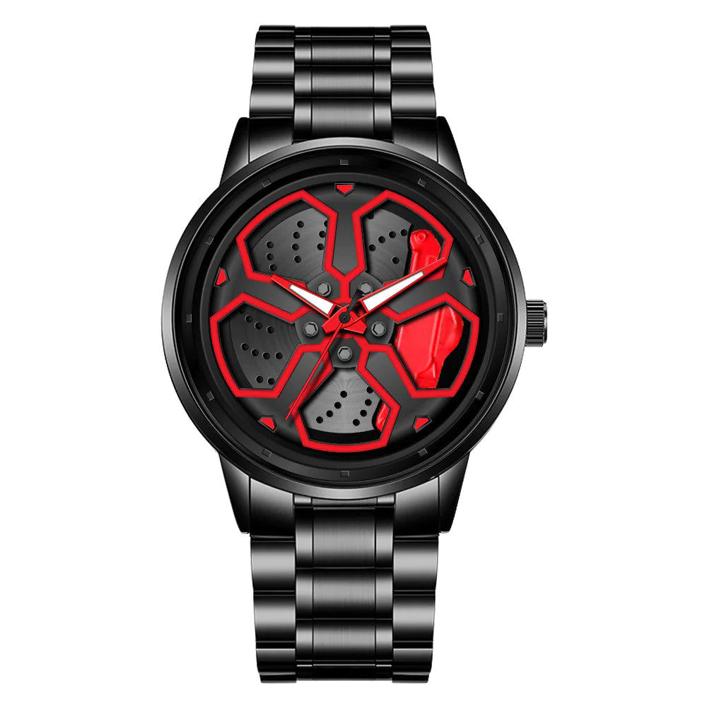 Car Wheel-Inspired Wristwatch – Sleek, Durable, and Automotive-Inspired