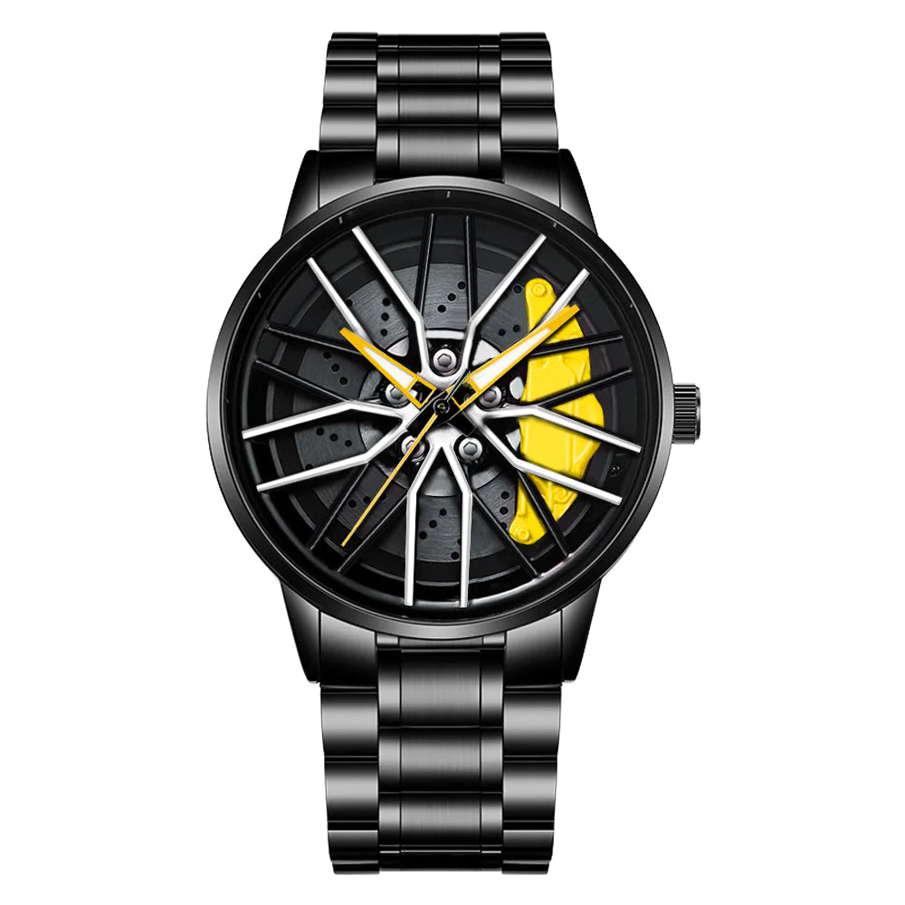 Car Wheel-Inspired Wristwatch – Sleek, Durable, and Automotive-Inspired