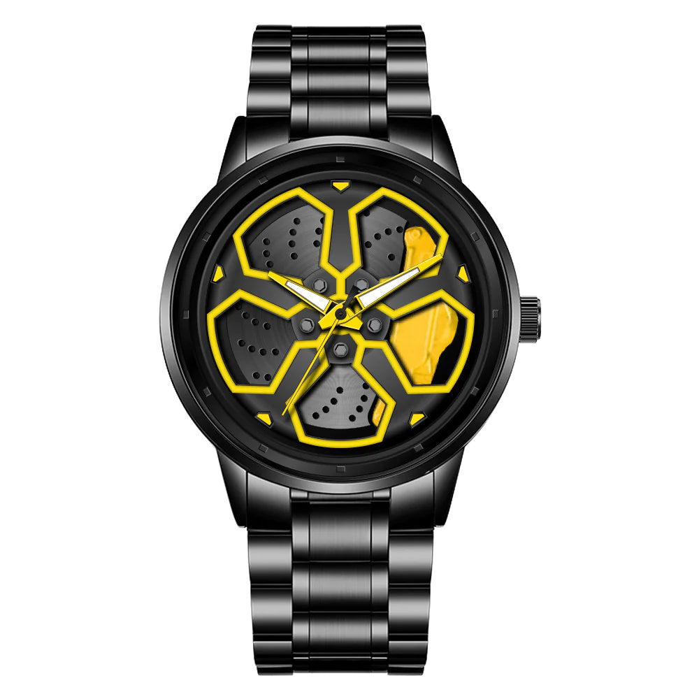 Car Wheel-Inspired Wristwatch – Sleek, Durable, and Automotive-Inspired