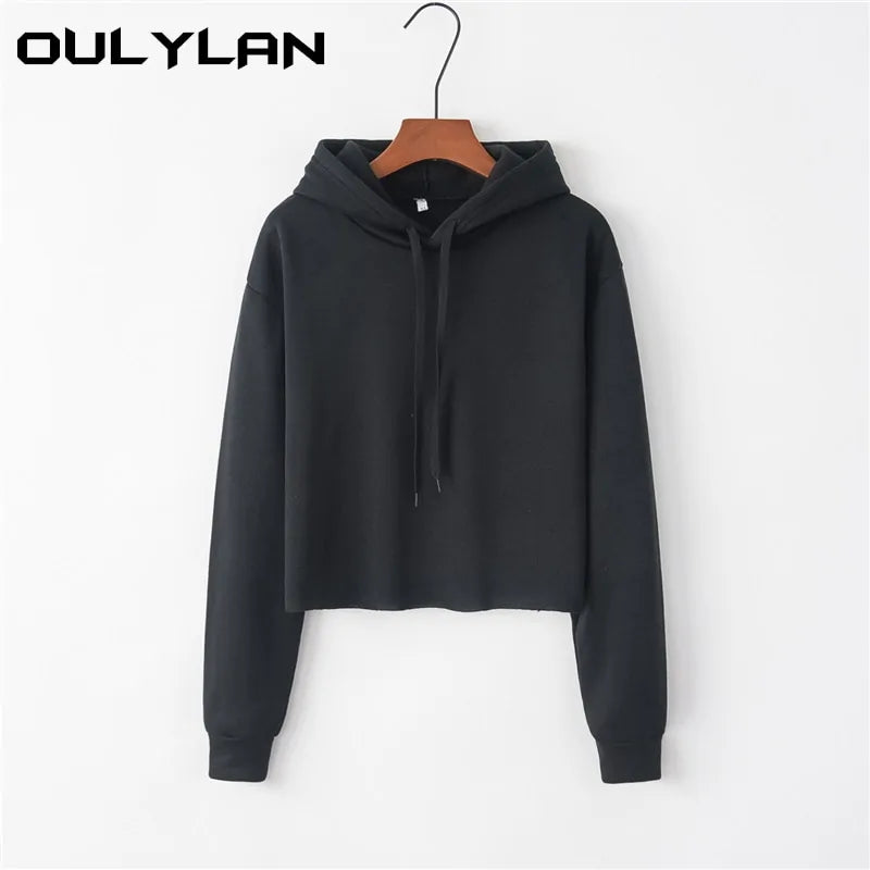 Oulylan Women's Crop Hoodie Sweatshirt – Casual Chic Redefined