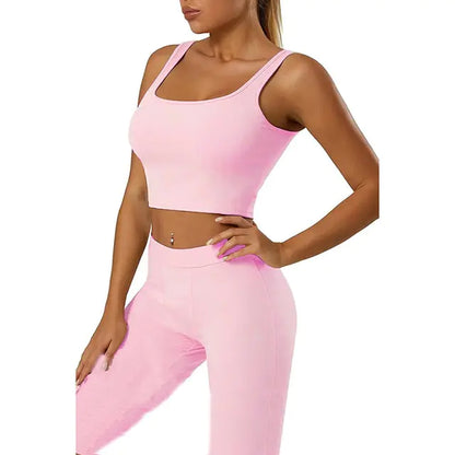 Gym Crop Tank Top & Leggings Set – Style Meets Performance