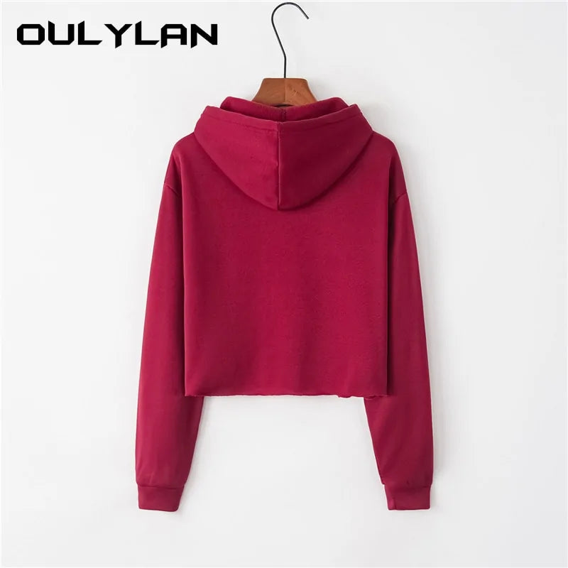 Oulylan Women's Crop Hoodie Sweatshirt – Casual Chic Redefined